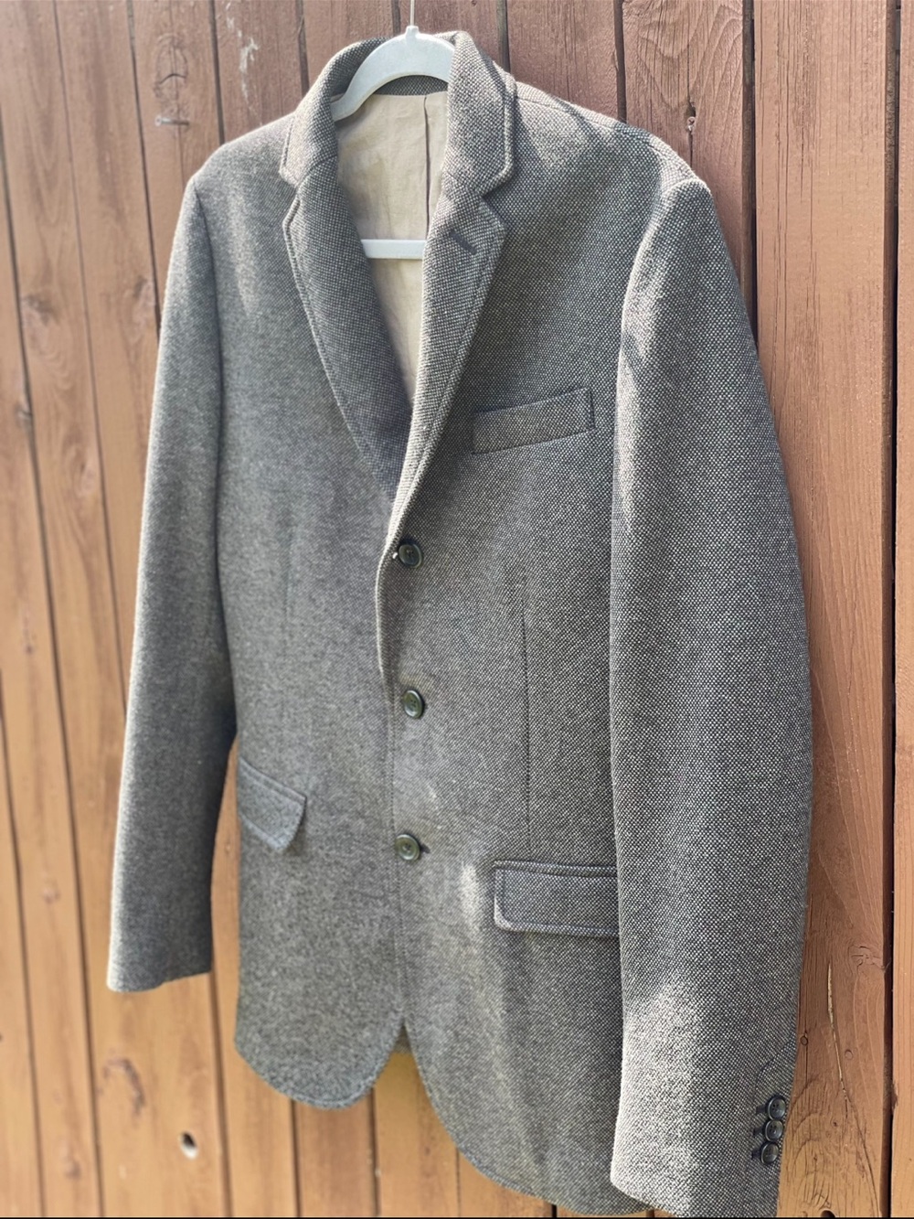 Banana Republic Gray Herringbone Sport Coat office dinner jacket